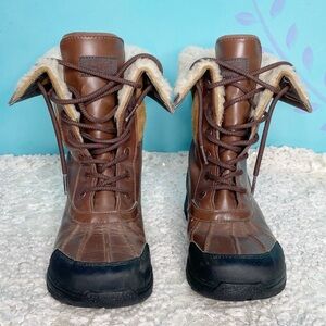 UGG Butte II Winter Brown Leather Boot Size 5 *Read